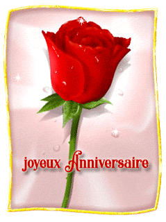 gif joyeux anniversaire rose rouge